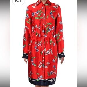 Ralph Lauren Red Floral Long Sleeve Dress